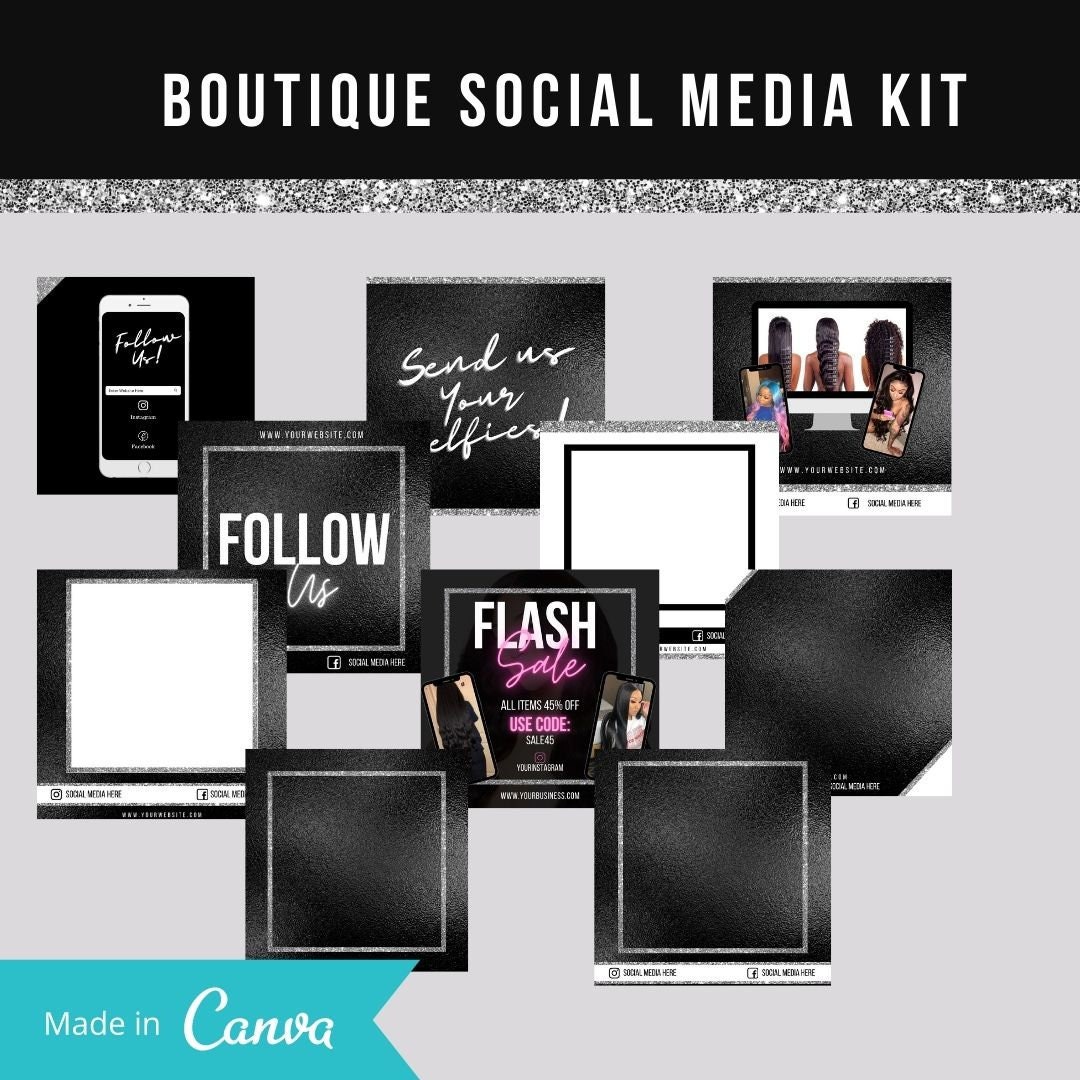 Boutique Instagram Post Templates, Social Media Kit (digital Download ...