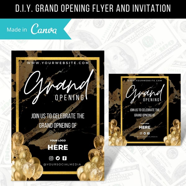 D.I.Y. Customizable Grand Opening Invitation and flyer, hair and lash boutique