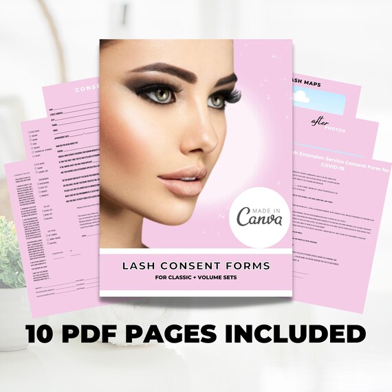Lash Consent Form, Eyelash Extension Consultation Intake Forms for Estheticians, Lash Waiver & Client Record, Print or Digital Use