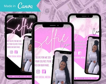 Valentine's Day Instagram Story Templates, Glitter, Selfie (Digital Download)