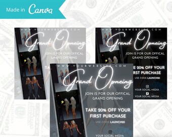 D.I.Y. Customizable Grand Opening flyer, hair and lash boutique