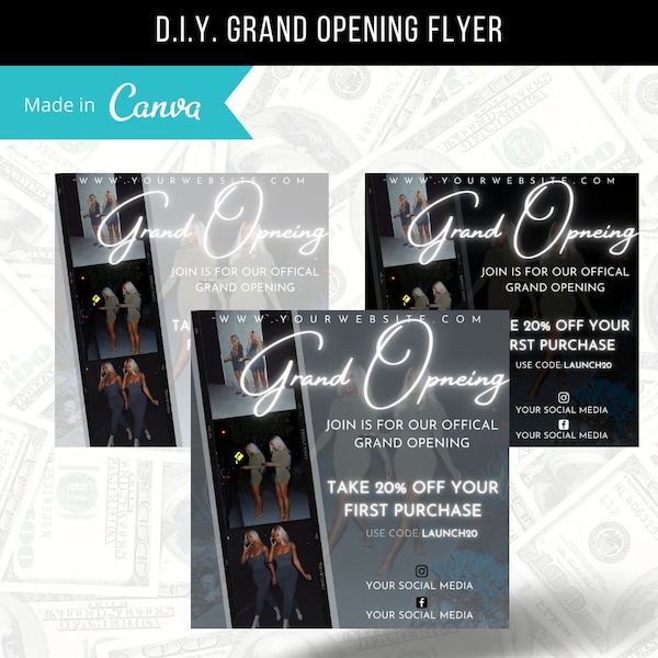 D.I.Y. Customizable Grand Opening flyer, hair and lash boutique