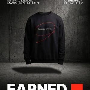Minimalistisk statement-tröja – Djärv streetwear-tröja med rund hals, motiverande grafiska kläder