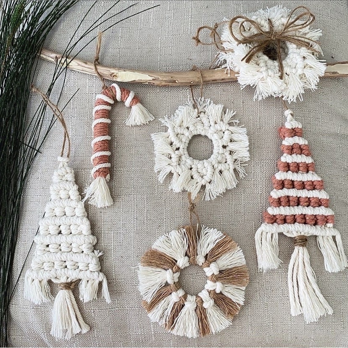 Handmade Christmas Ornaments Macrame Christmas Decor Etsy