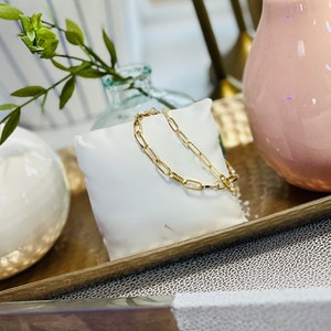 Paperclip Link Bracelet I Gold Ball Bracelet I Gifts for Her I Gold Filled I Gold Chain