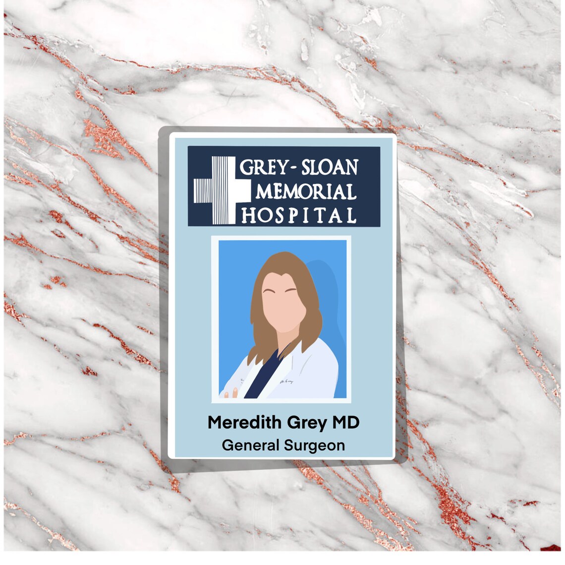 Greys Anatomy Name Tag Meredith Grey Derek Shepherd Etsy