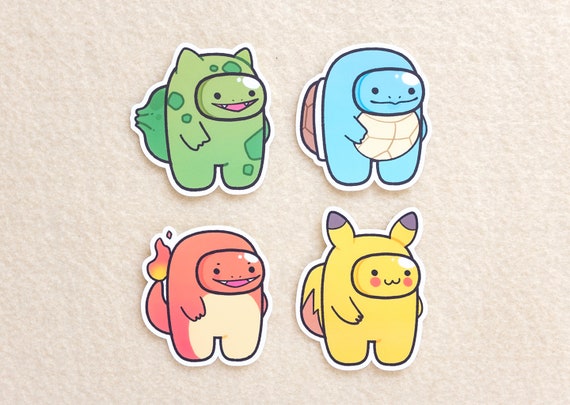 Among Us Pokemon Stickers Bulbasaur charmander crewmater ...