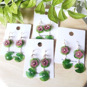 Bellflower Earrings, Glass Floral and Leaf Drop Earrings - Etsy