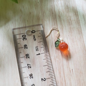 Orange earrings, glass orange drop earrings, food earrings, fruit earrings image 6