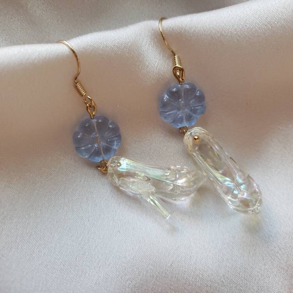Cinderella crystal shoes earrings,  Lovely drop earrings