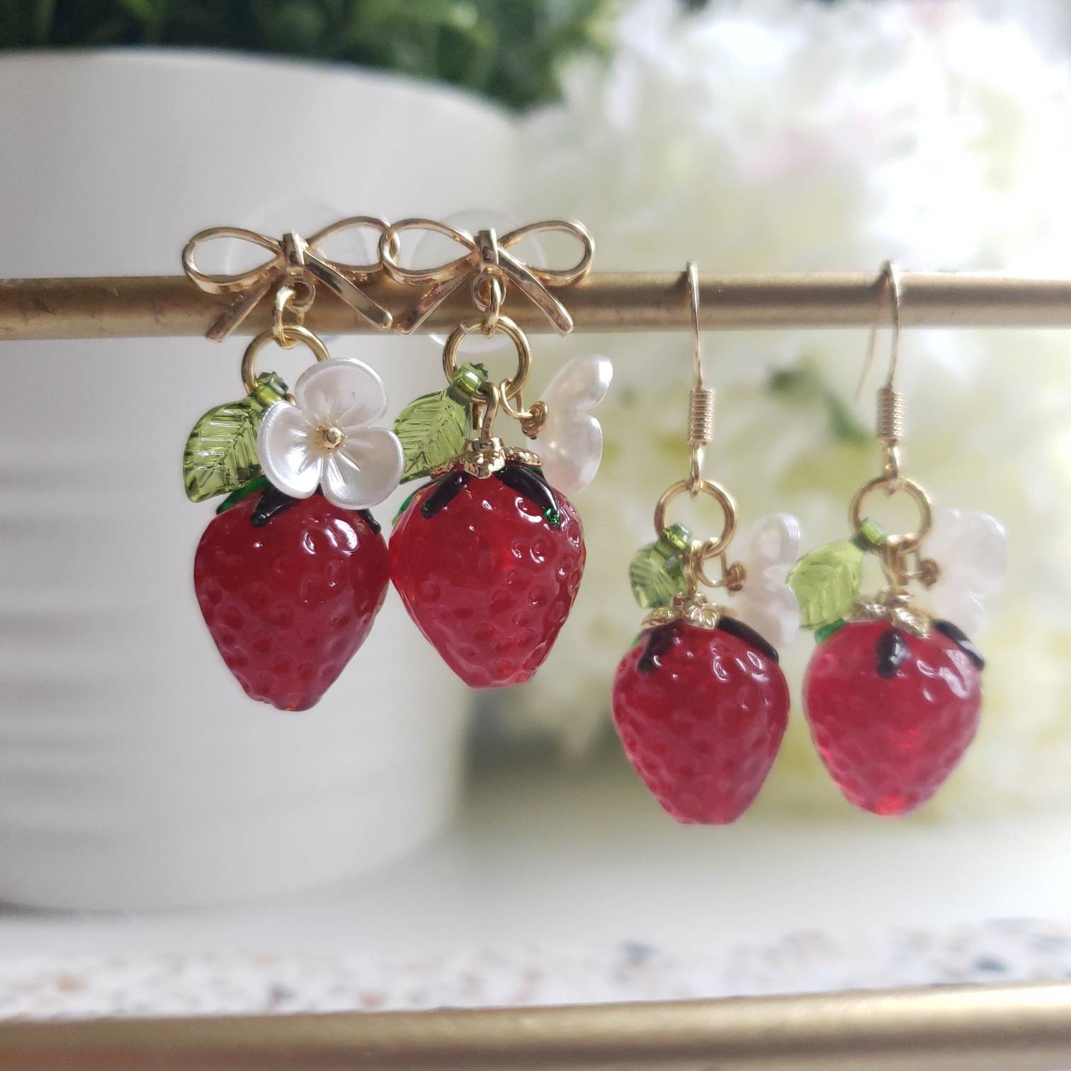 Food earrings fruit shop jewelry etsy lmkacrylics