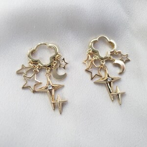 Celestial Leverback-hangoorbellen, sierlijke stersieraden