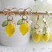 Lemon earrings, glass Lemon drop earrings, food earrings, fruit earrings 