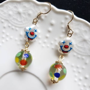 Clown earrings, circus earrings, cute drop earrings image 5