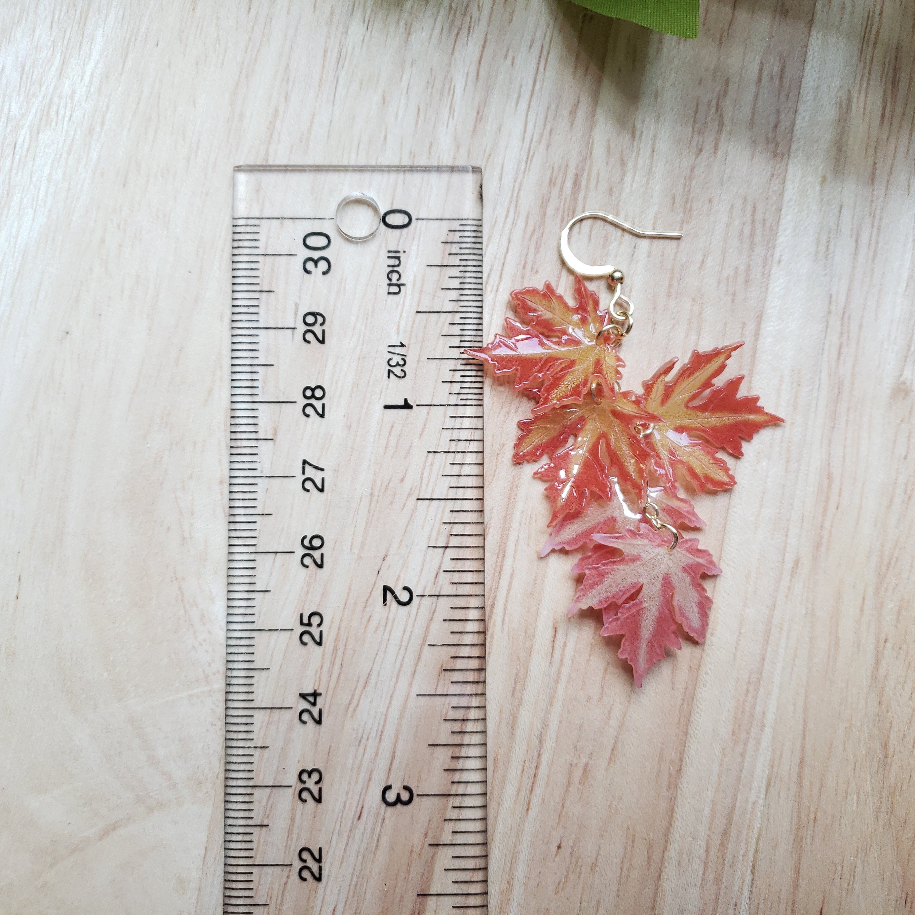 Orecchini Pendenti Autunnali A Forma Di Foglia D'acero, In Acrilico E Lega, Colori Caldi, Regalo Per Il Ringraziamento