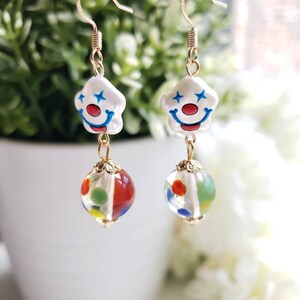 Clown earrings, circus earrings, cute drop earrings image 6