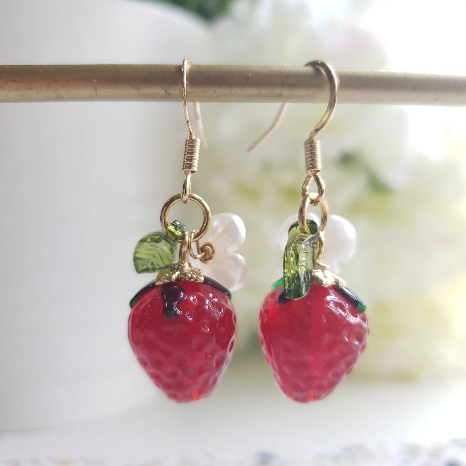 Food earrings fruit deals jewelry etsy lmkacrylics
