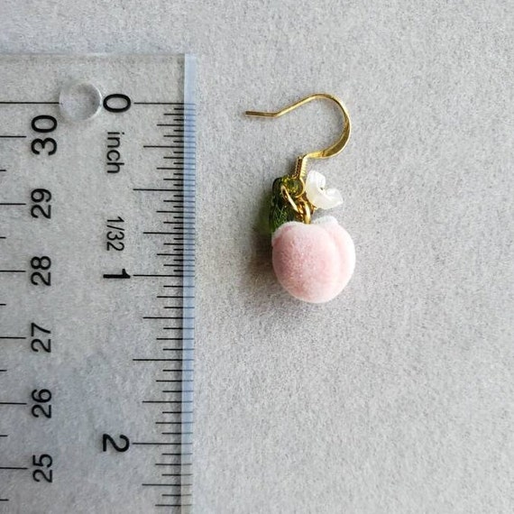 Peach Earrings Fruit Earrings Peach Dangle Earrings Peach 