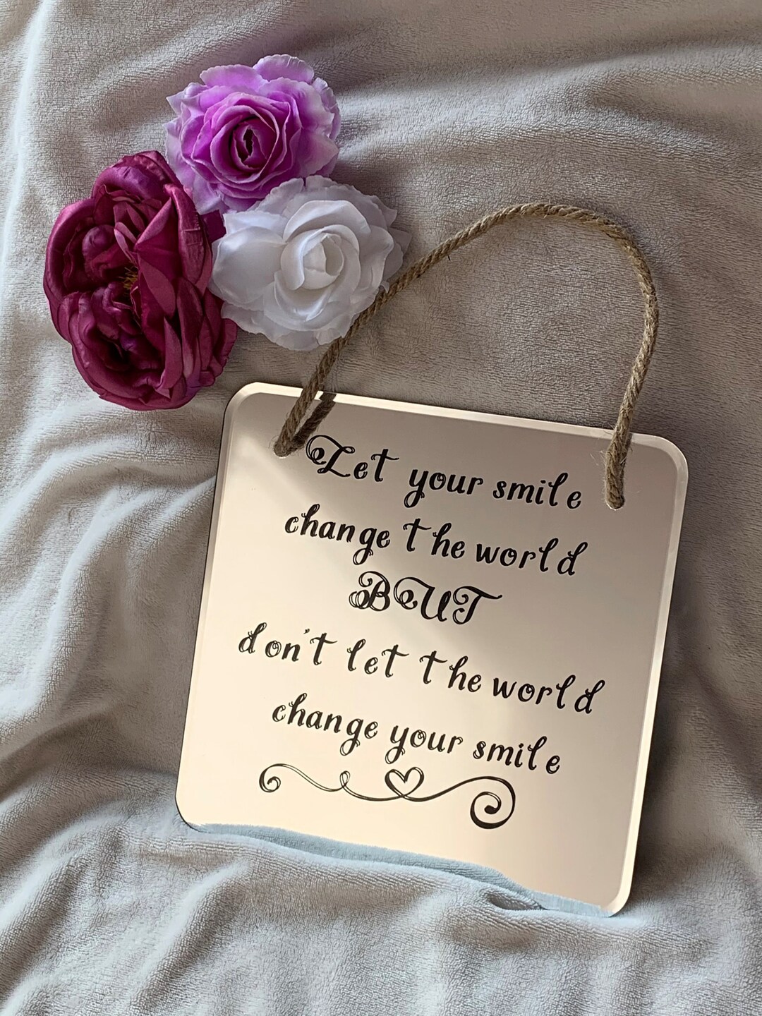 Personalised Wall Mirror With Inspirational Quote Etsy UK