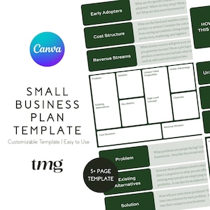Business Plan Template | Small Business Plan in Canva | Business Planner PDF | Editable Business Plan | Business Planner 2023