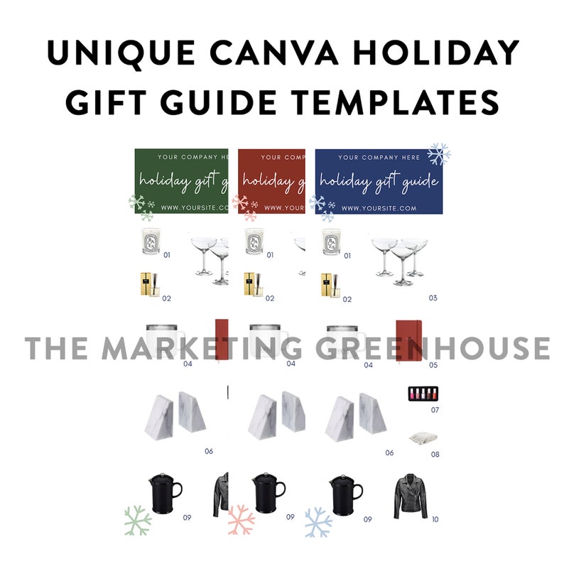 Holiday Gift Guide Template for Canva 10 Unique Holiday Gift - Etsy
