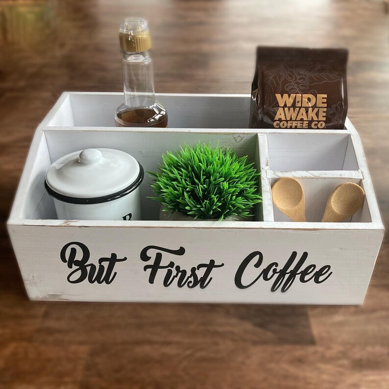 Beautiful Wooden Coffee Station Coffee Tray Coffee Bar Decor Etsy