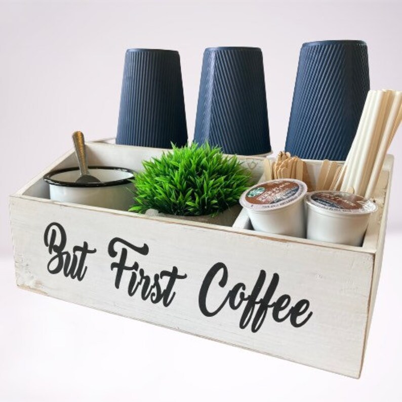 Beautiful Wooden Coffee Station Coffee Tray Coffee Bar Decor Etsy