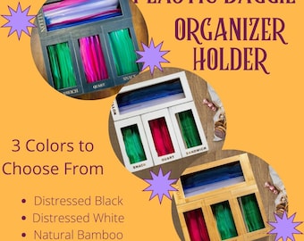 Engraved Bamboo Baggie Organizer – Kitchen Drawer Storage