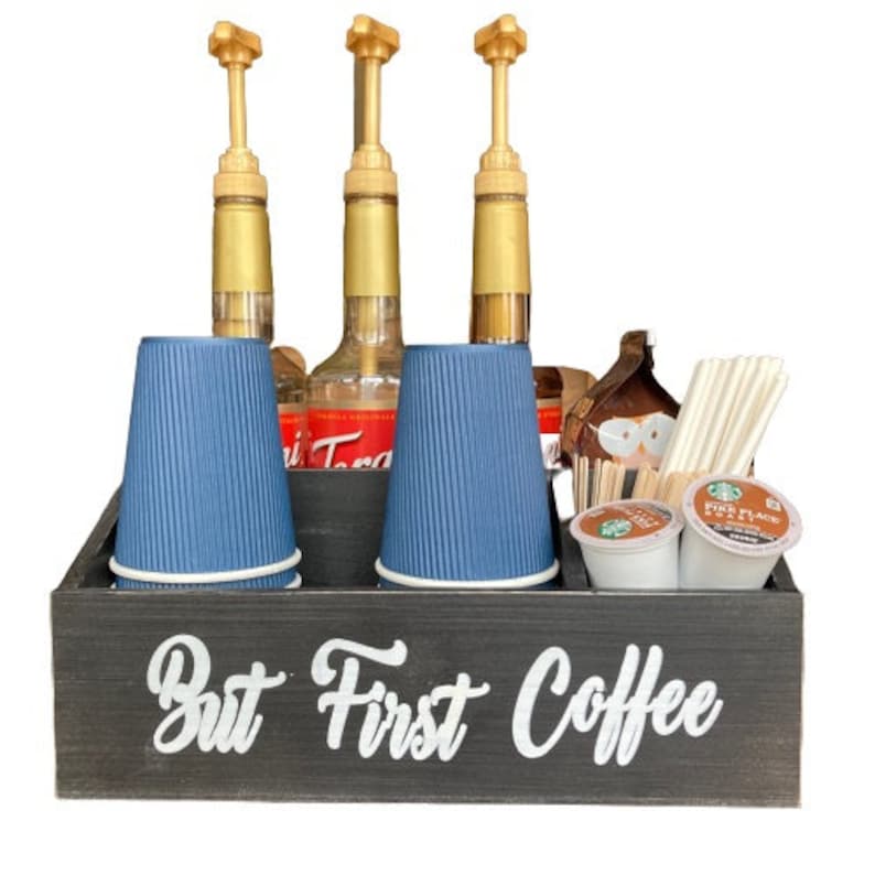 Beautiful Wooden Coffee Station Coffee Tray Coffee Bar Decor Etsy