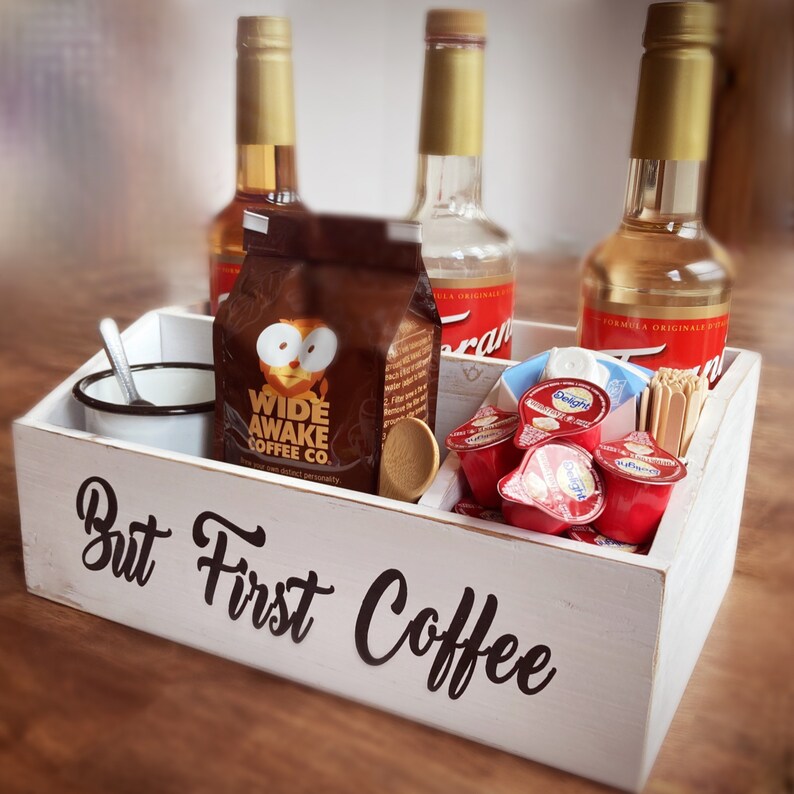 Beautiful Wooden Coffee Station Coffee Tray Coffee Bar Decor Etsy