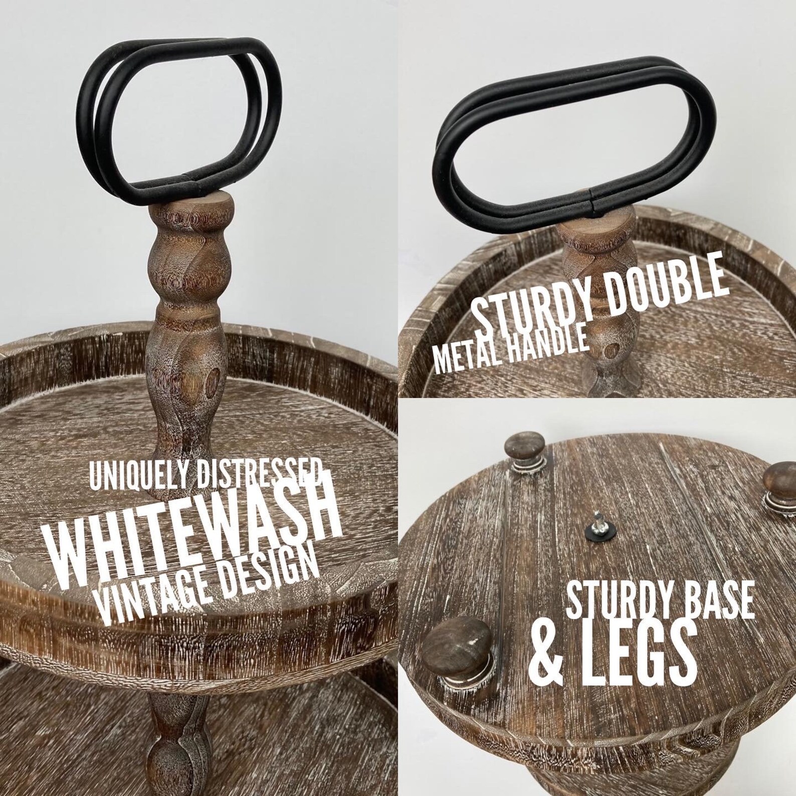 Beautiful Quality Two Tiered Tray Rustic Distressed Wood Etsy