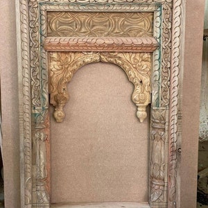 The Meeran Vintage Mirror, Indian Wooden Wall Mirror, Rustic Mirror for Home, Distressed Natural Brown Finish Wall Frame