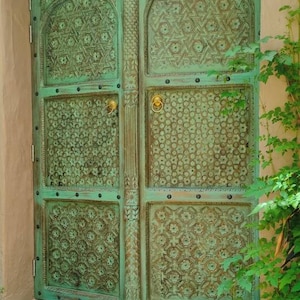 Vintage Inspired Indian Doors, Carved Wooden Decorative Doors, Arch Jharokha Shape Doors, Indian Palace Doors, Custom Size Doors