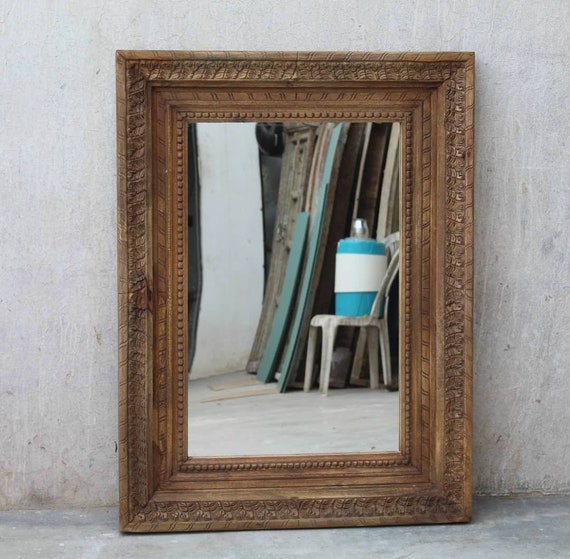 Rustic Painted Indian Mirror Rustic Painted Indian Mirror