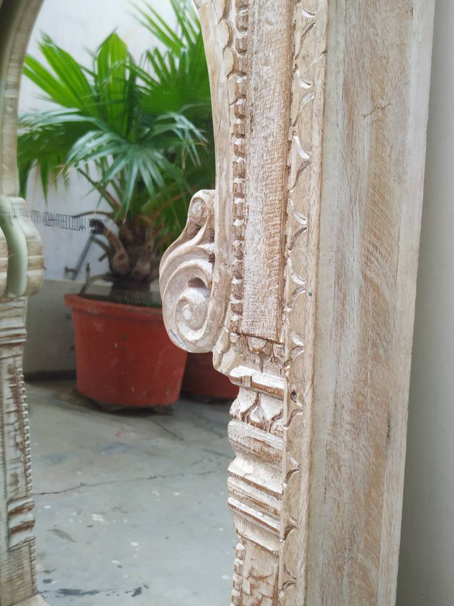 The Arjan Arch Mirror Carved Wooden Wall Mirror Vintage Etsy