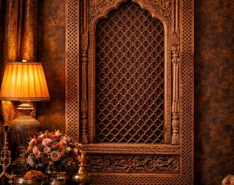 Mandala Wall Panel, Large Wooden Wall Hanging, Carved Wall Decor Panel, Mughal Style Wall Art, Vintage Inspired Wall Decor, Farmhouse Decor