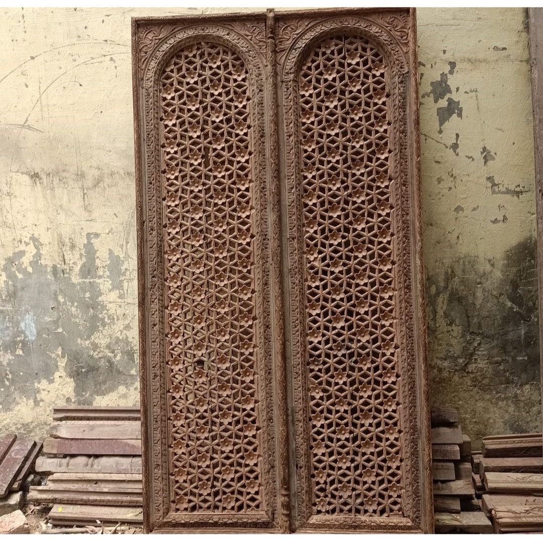 Carved Jali Purdah Screen - Mughal Style Carved Jali Purdah Screen - Mughal Style