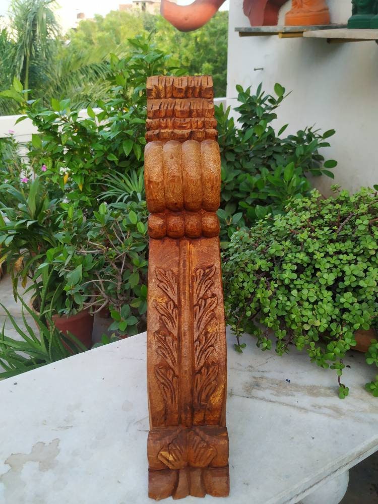 Carved Wall Bracket Indian Wooden Wall Bracket Vintage Style Etsy