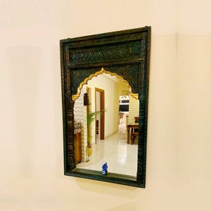 Bohemian Rustic Mirror, Handcarved Wooden Wall Mirror, Indian Furniture Mirror, Statement Mirror, Vintage Inspired Home Mirror, Barn Mirror