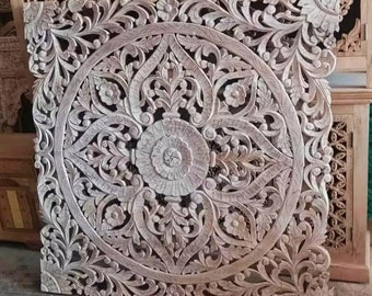 Rustic Wall Panel, Carved Wooden Wall Hanging, Indian Vintage Inspired Wall Decor, Bohemian Decorative Panel, Farm Style Wall Decor