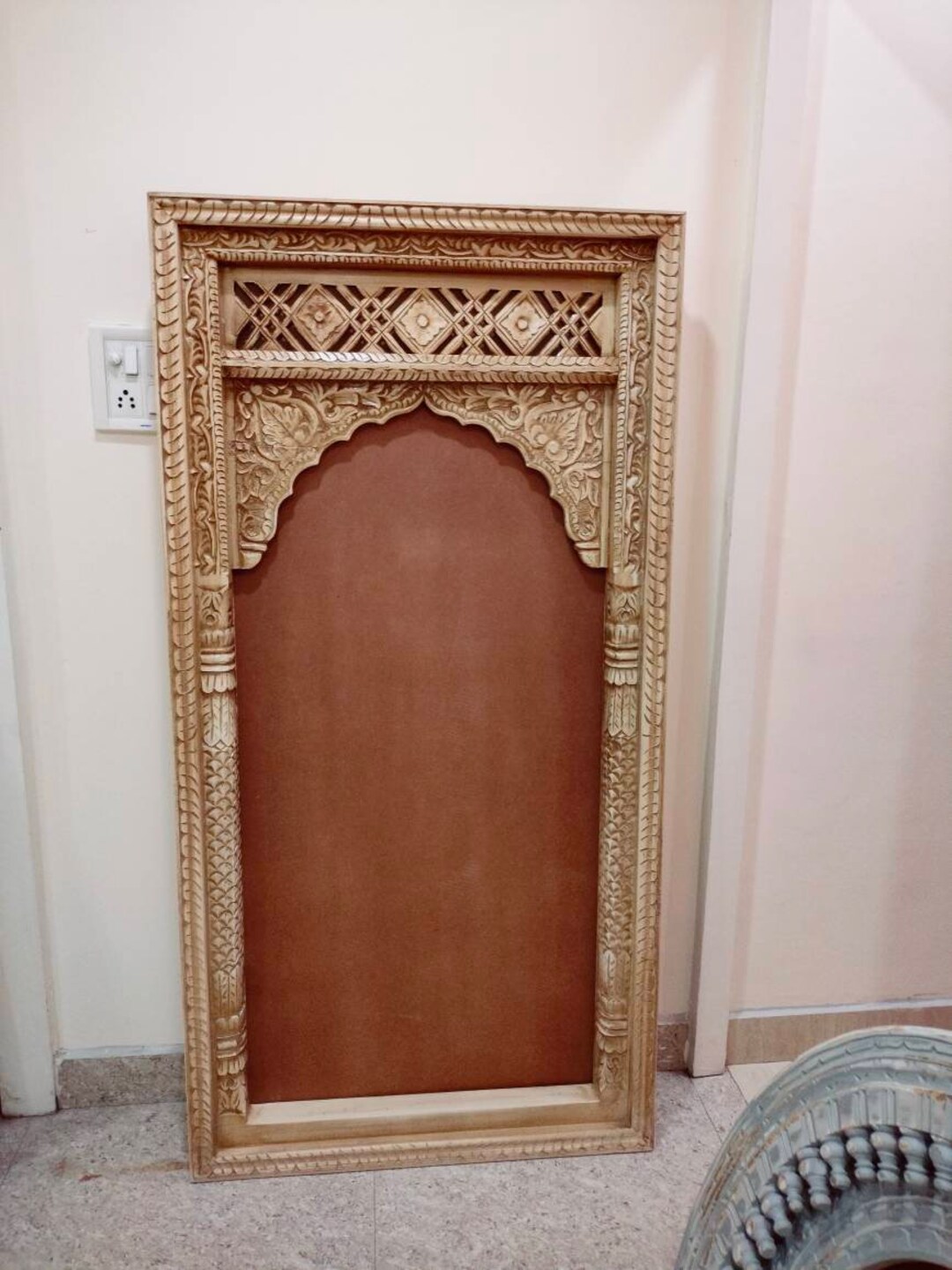 Arch Indian Mirror Carved Wooden Wall Mirror Vintage Etsy
