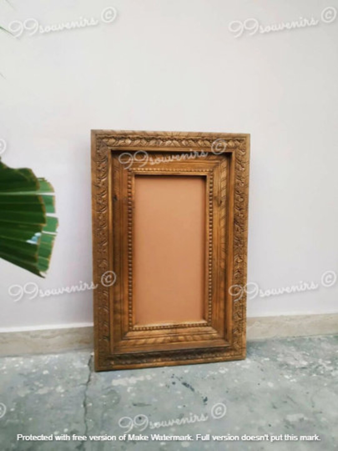 Vintage Inspired Wall Mirror, Carved Indian Wall Mirror Art, Boho Wall