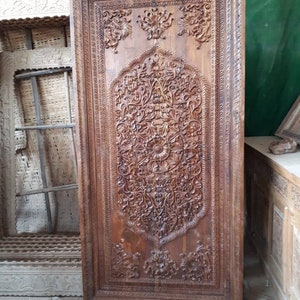 Vintage Inspired Wall Panel, Carved Wooden Wall Hanging, Intricate Carvings Wall Decor, Bohemian Decorative Panel, Mughal Style Wall Art