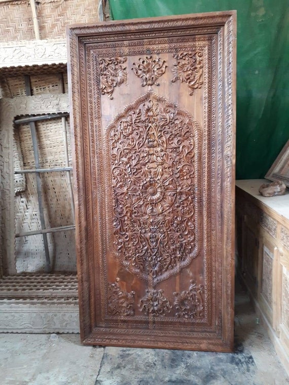 Vintage Wall Panel Handcarved Wooden, Vintage Wooden Wall Panels