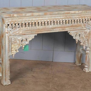 Rustic Gray Console, Entryway Console for Home, Indian Furniture, Farmhouse Console Table, Entryway Console Decor, Accent Console