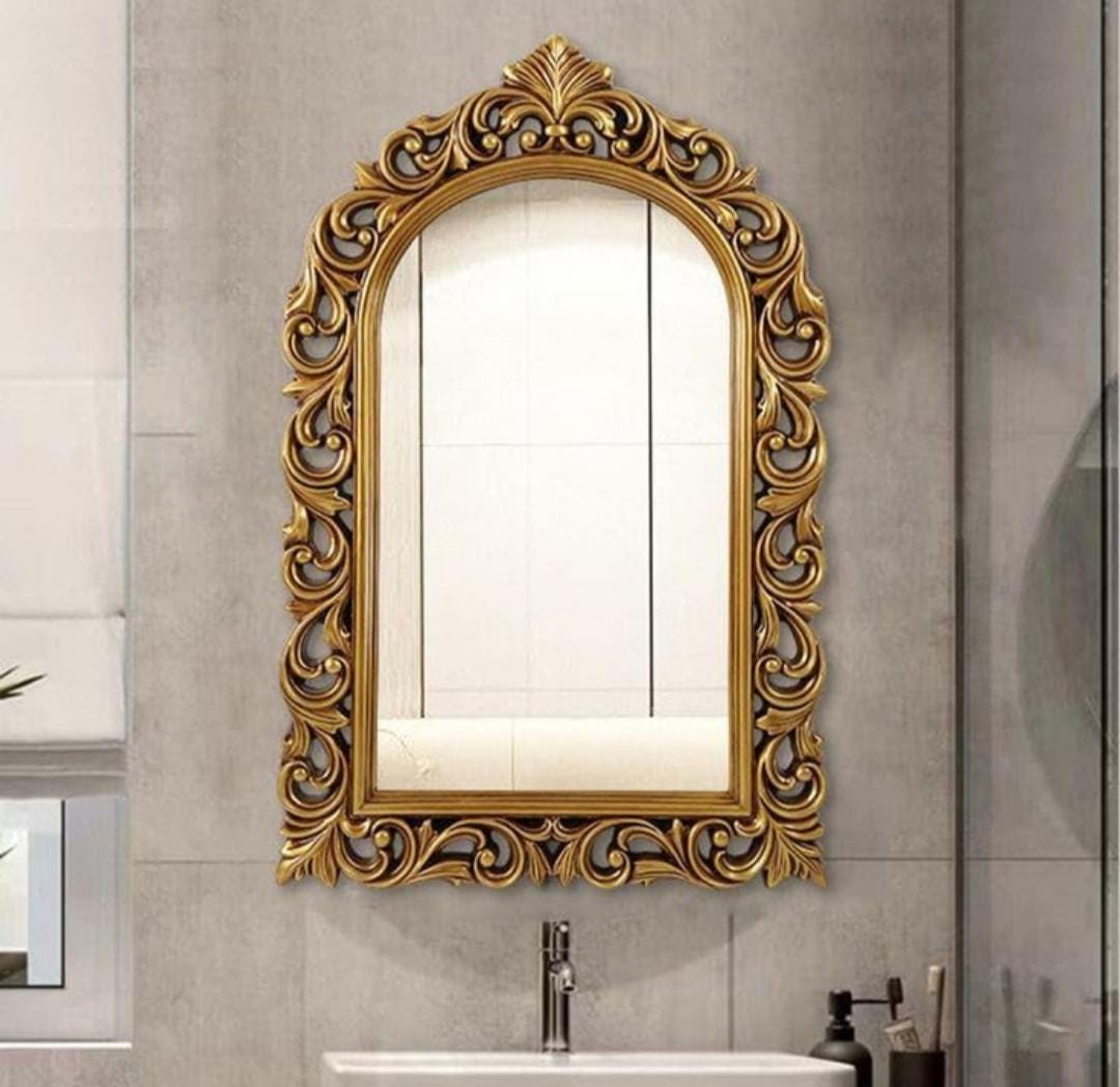 Boho Wall Mirror, Rustic Mirror, Natura Wood Mirror Frame, Indian ...