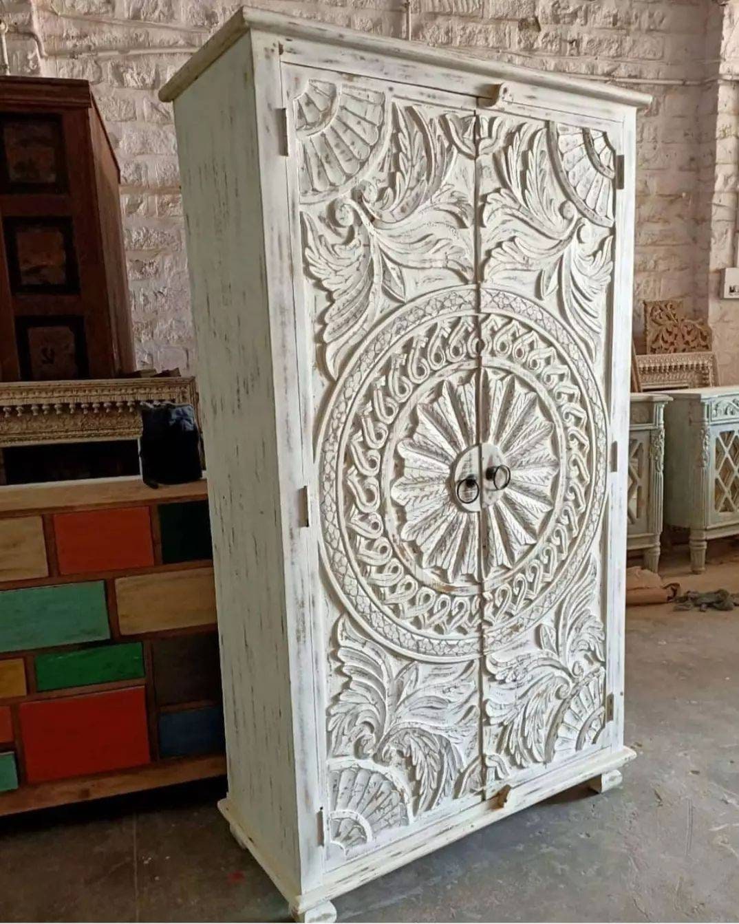 Wooden Armoire Antique Style Armoire for Boho Home Vintage Etsy