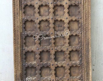 The Ellora Vintage Style Wall Panel, Carved Antique Inspired Wooden Wall Decor, Reclaimed Wood Indian Wall Decor for rustic living room