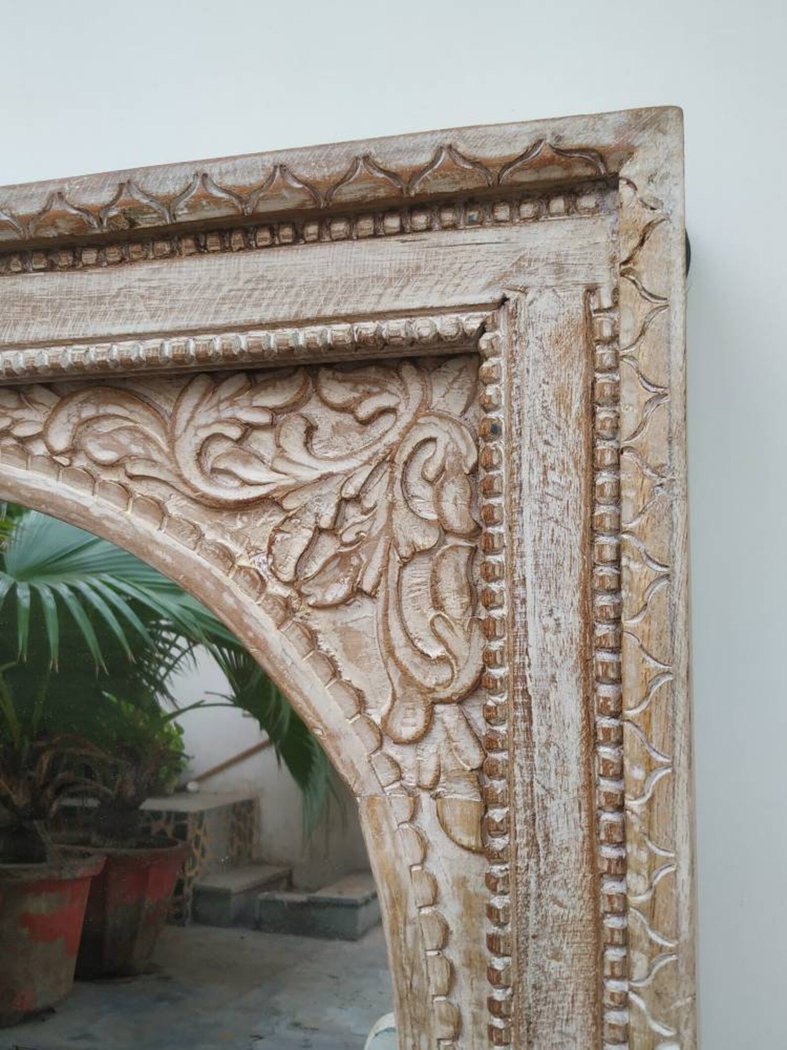 The Arjan Arch Mirror Carved Wooden Wall Mirror Vintage Etsy