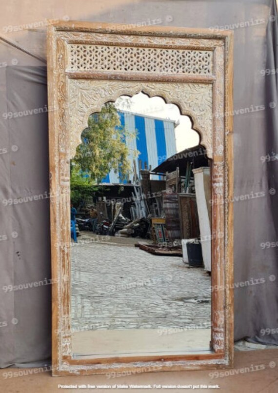 Rustic Painted Indian Mirror Rustic Painted Indian Mirror